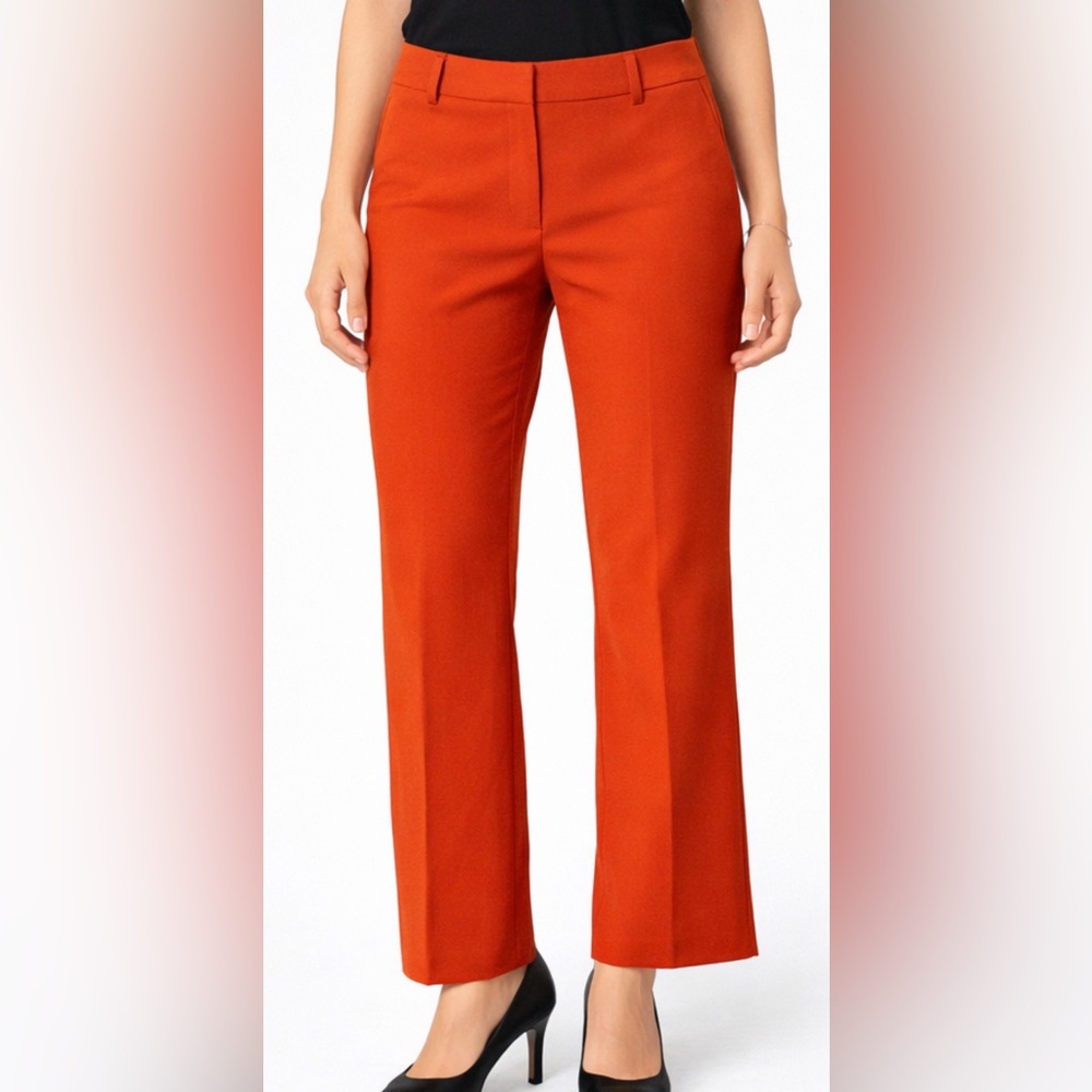 ZARA Women Orange Dress Pants Straight Leg Size M(A282)